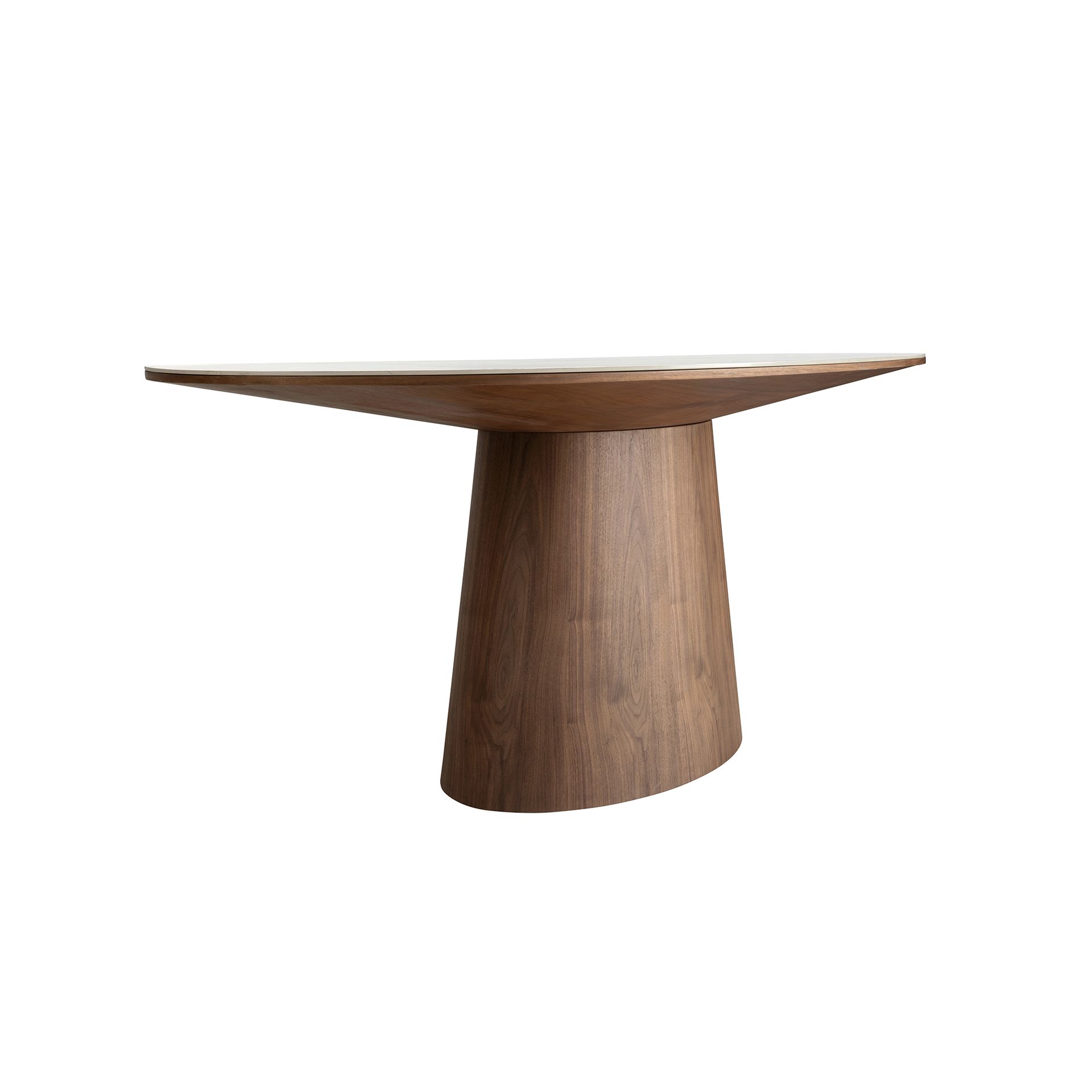 Овальный обеденный стол 1177 с мраморной керамикой и орехом Angel Cerda