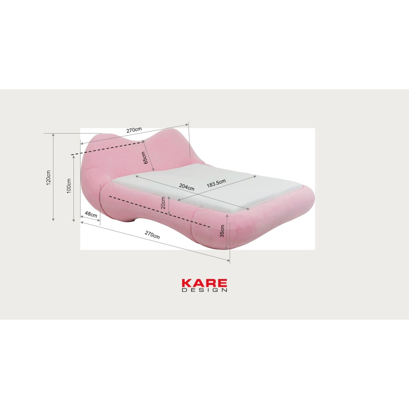 Кровать KARE x Karim Rashid Fluid Dreams Pink 180x200cm KARE 70895