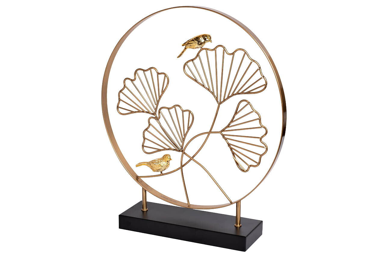 Статуэтка "Листья с двумя золотыми птичками" Garda Decor 55RD3153