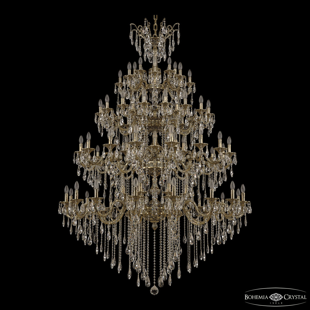 Люстра бронзовая с хрусталём 71105/24+24+24+16/590/XL/4d B GB Y1