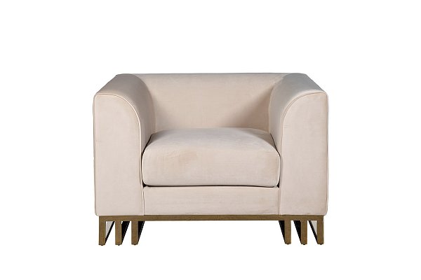 Кресло Lucerne велюровое бежевое Garda Decor 102AN-20491