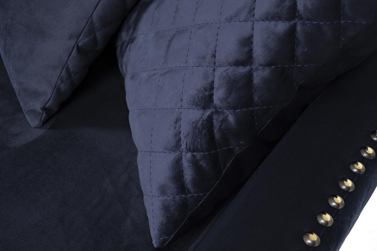 Диван Sorrento 220 трехместный велюровый темно-синий Garda Decor SORRENTO-220-2K-Т.СИНИЙ-Bel18