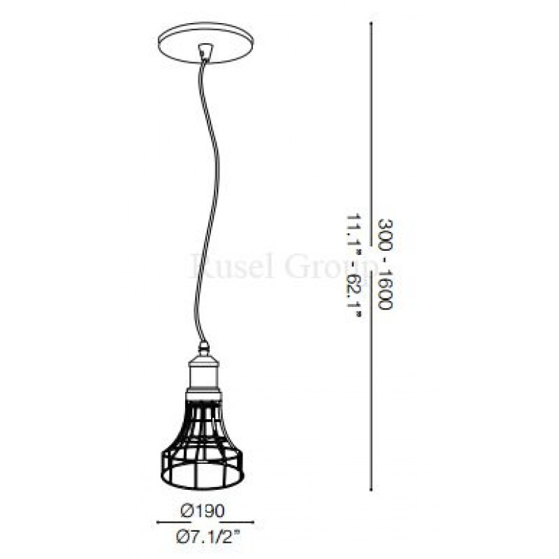 Подвесной светильник Ideal Lux CAGE SP1 PLATE