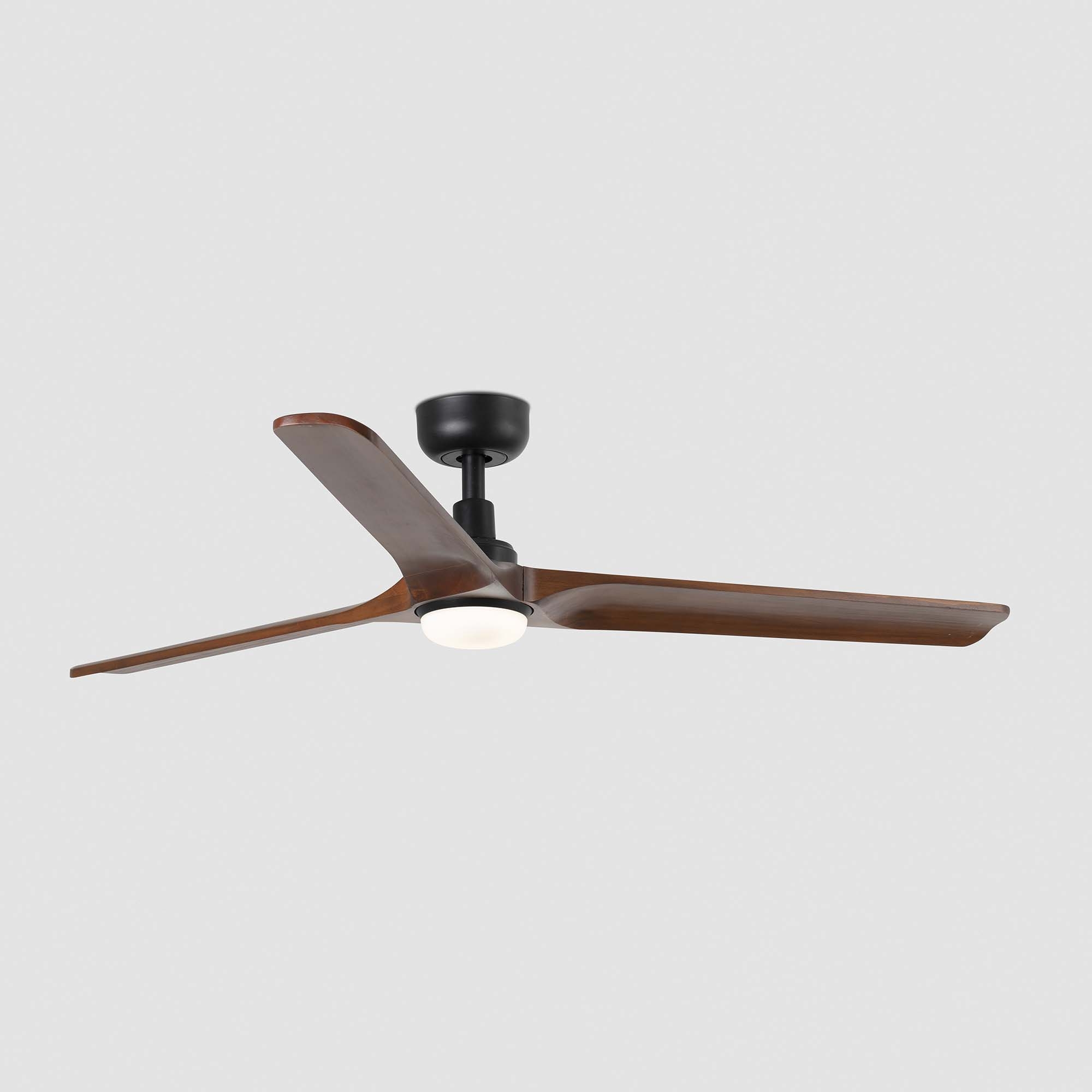 Вентилятор HEYWOOD L Ш1320mm черный / темное дерево 3P LED 10W CCT Faro