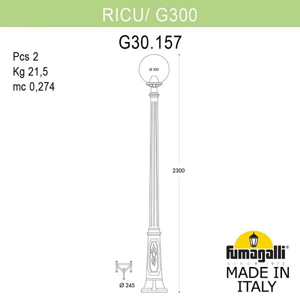 Садово-парковый светильник Fumagalli G30.157.000.VYF1R
