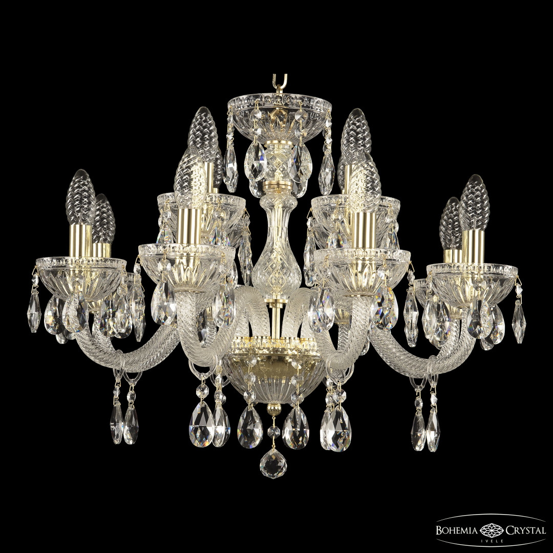 Люстра 5417/8+4/195 G Clear/M-1G Bohemia Ivele Crystal