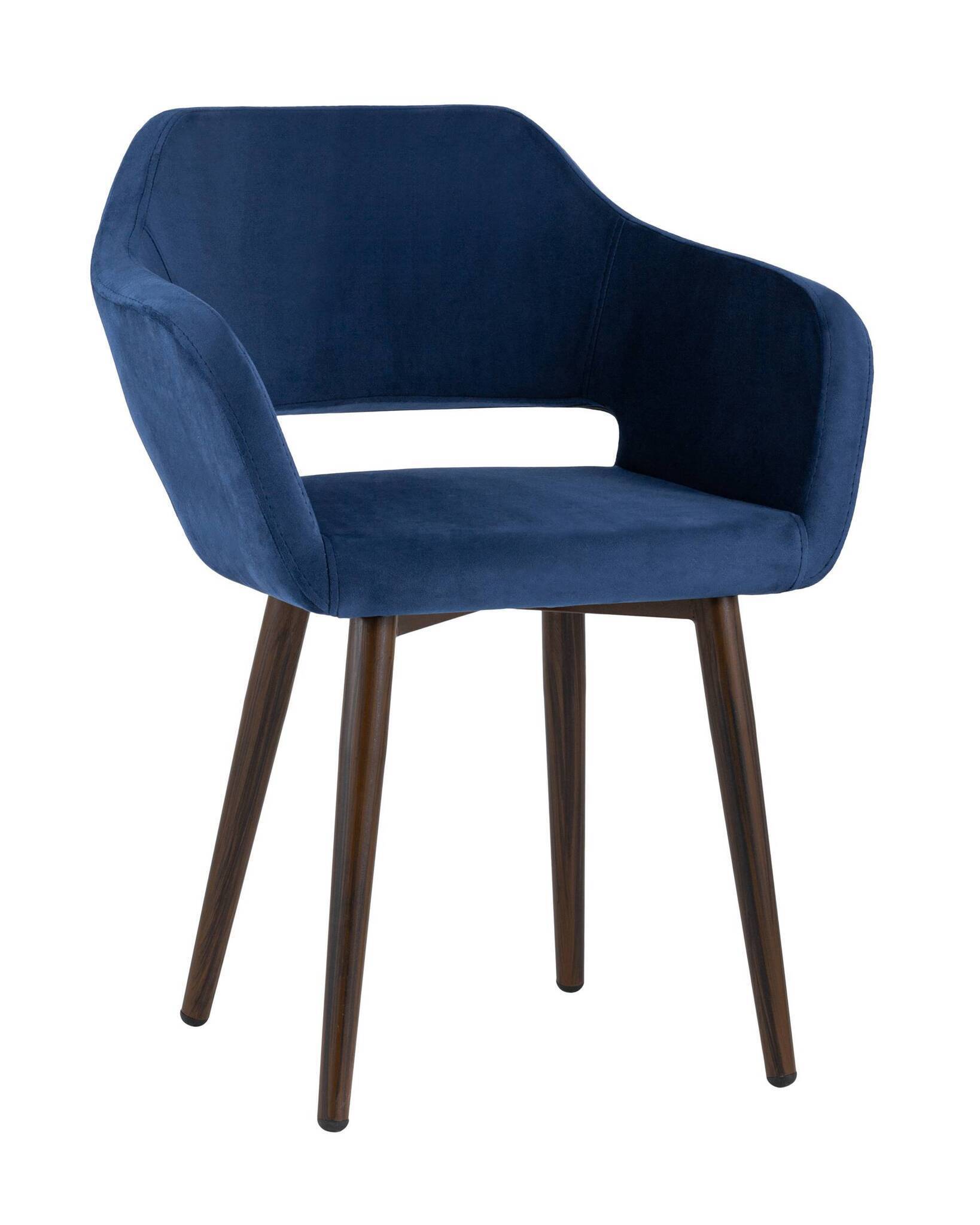 Стул с подлокотниками Саймон велюр темно-синий Stool Group