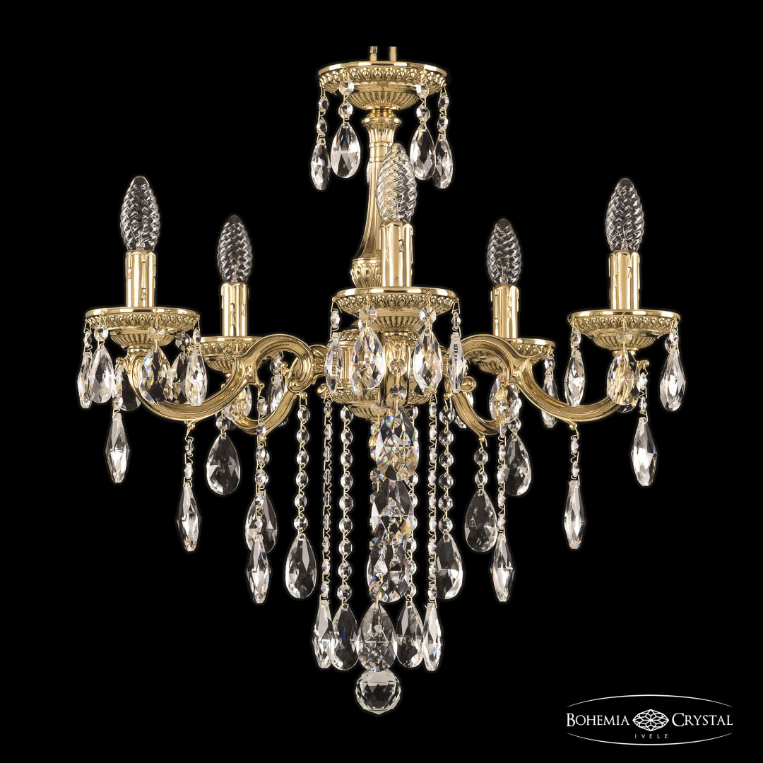 Люстра бронзовая с хрусталём 75101/5/175 B G