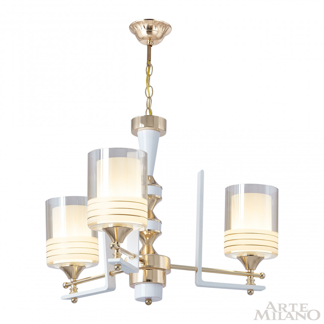 Люстра подвесная с плафонами 306087/3 Wh/Gd Arte Milano