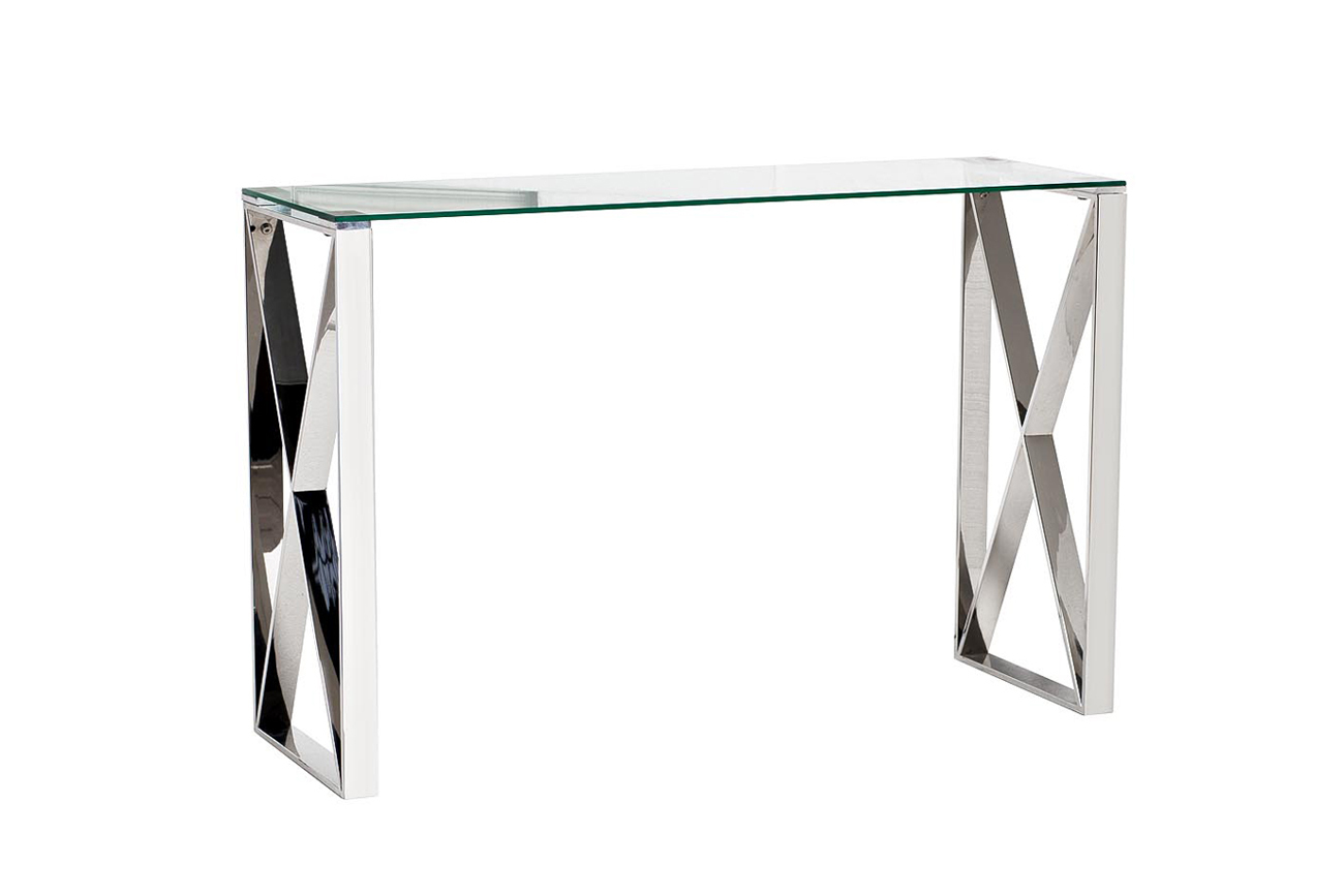 Консоль прозрачное стекло/хром Garda Decor 47ED-CST008