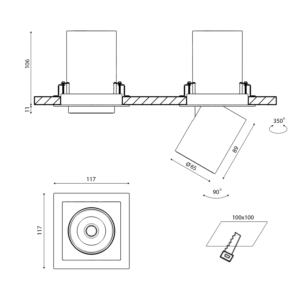 Светильник DesignLed SPL-SQ1-12-WW