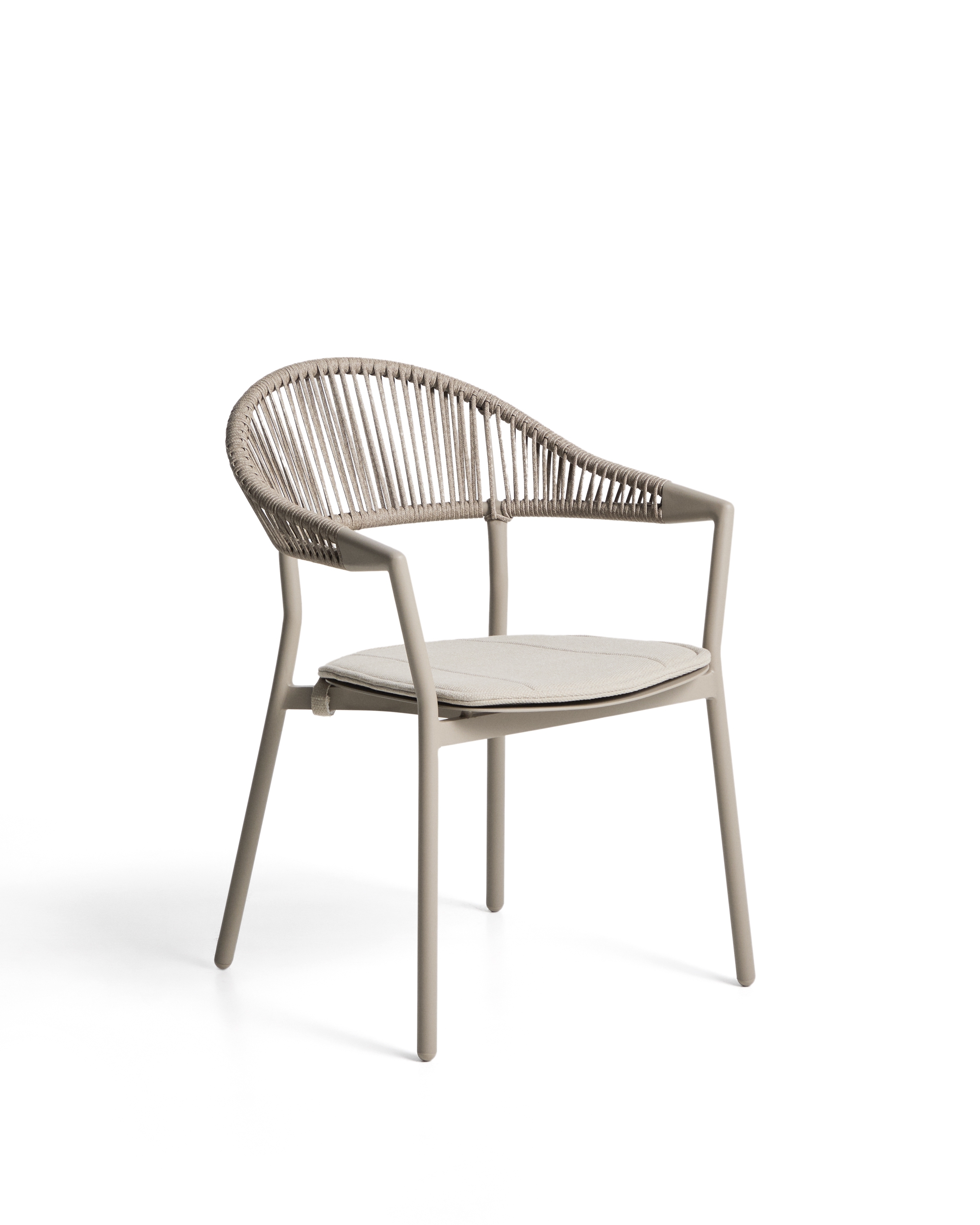 Уличный стул Alimia из бежевого алюминия с бежевой веревкой La Forma 482578