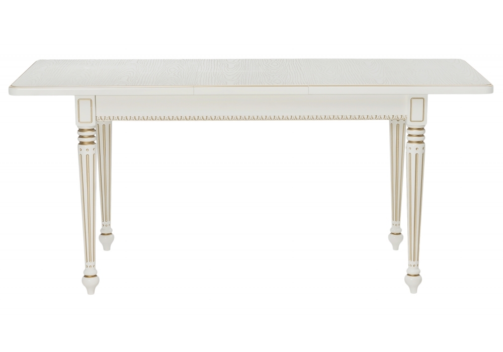 Стол деревянный Woodville Леджер слоновая кость / патина золото 438346