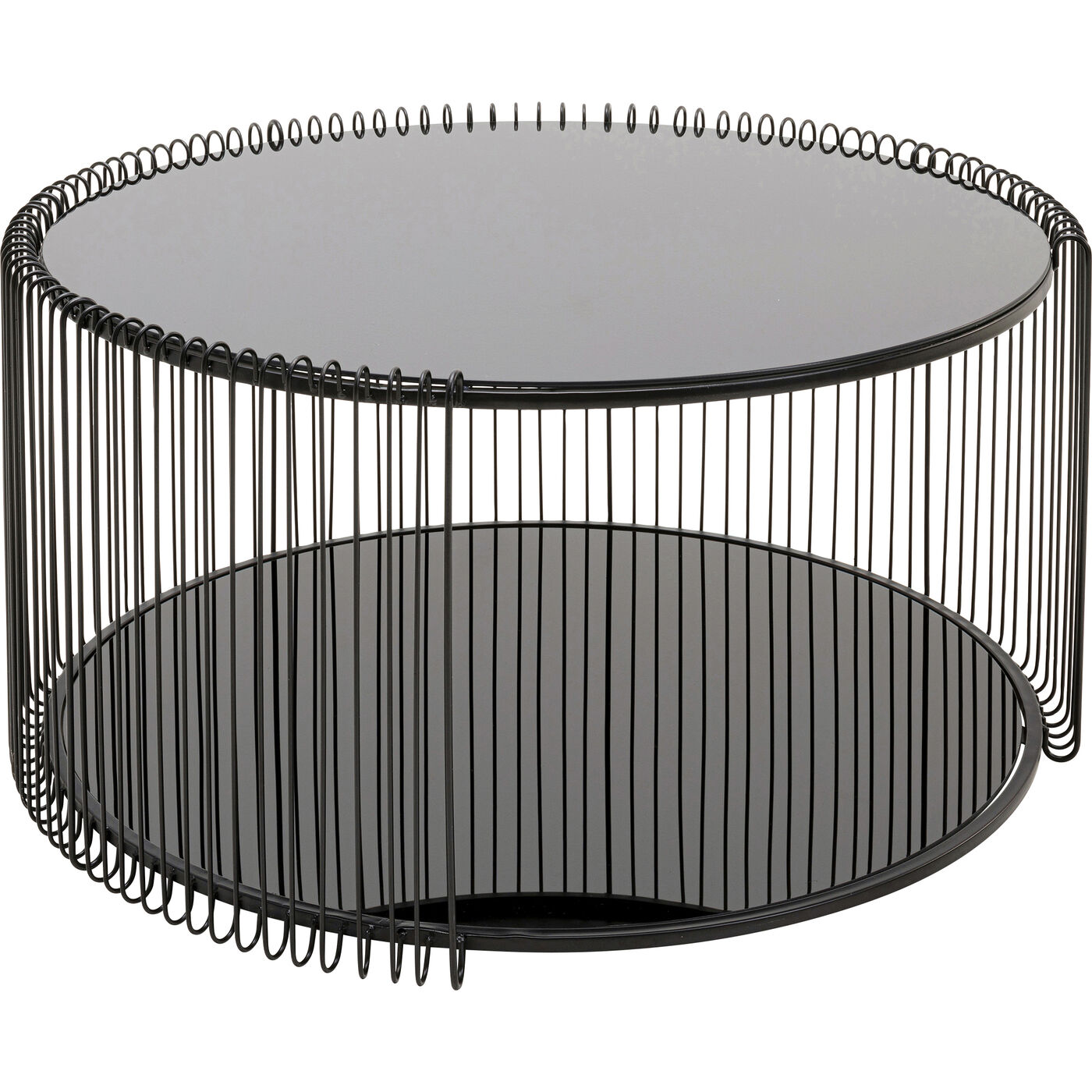 Стол кофейный Wire Double Black Ø80cm KARE 70335