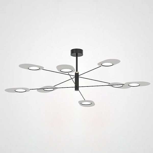 Люстра на штанге INGEL D120 8 lamps Black/White by ImperiumLoft