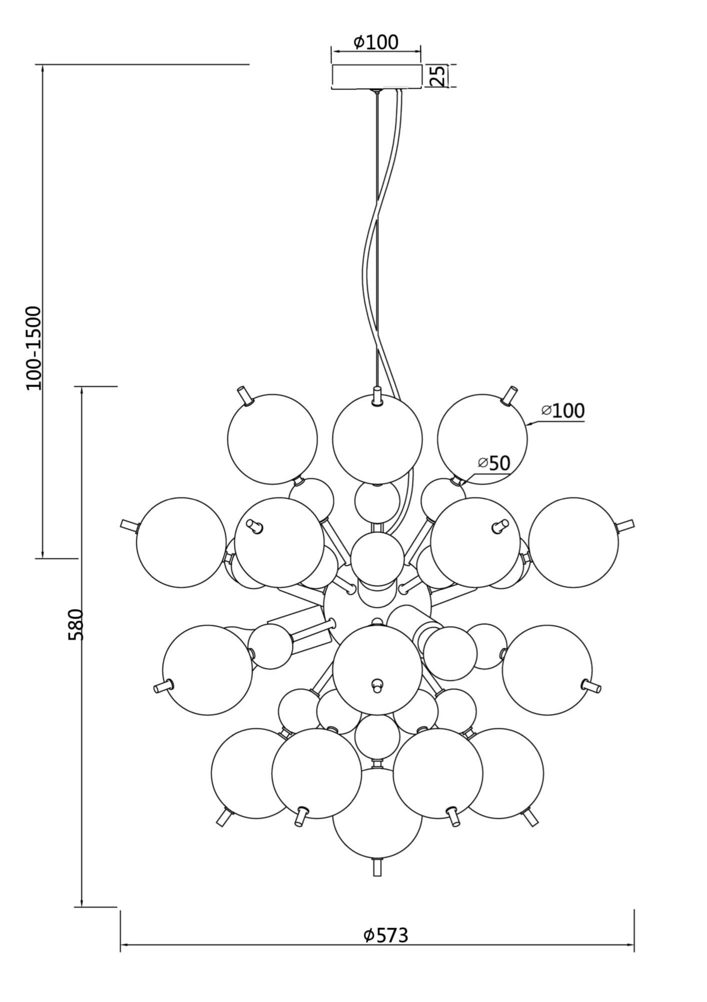 Подвесной светильник Maytoni MOD133PL-06BS