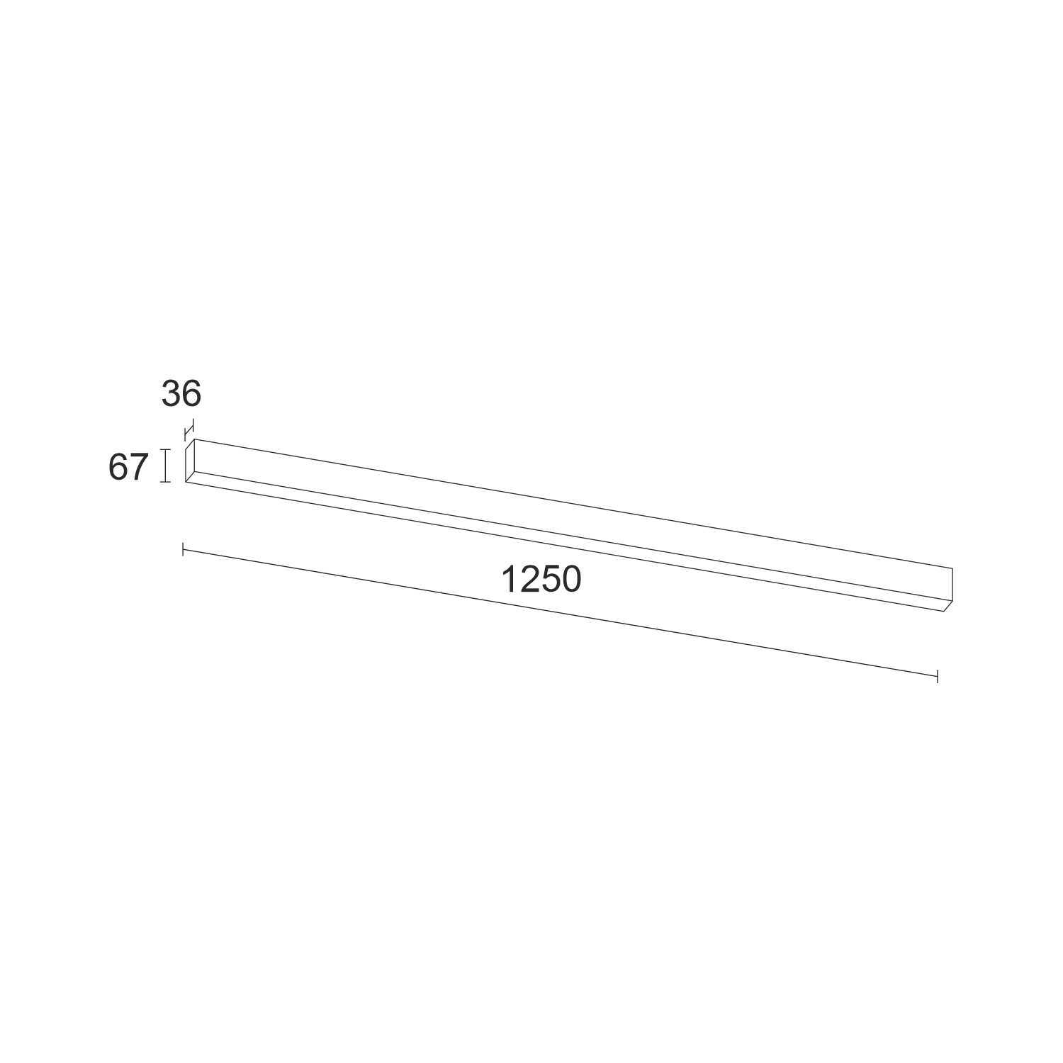 Накладной светодиодный светильник Ledron LINE GULAR 1250 White 3000K