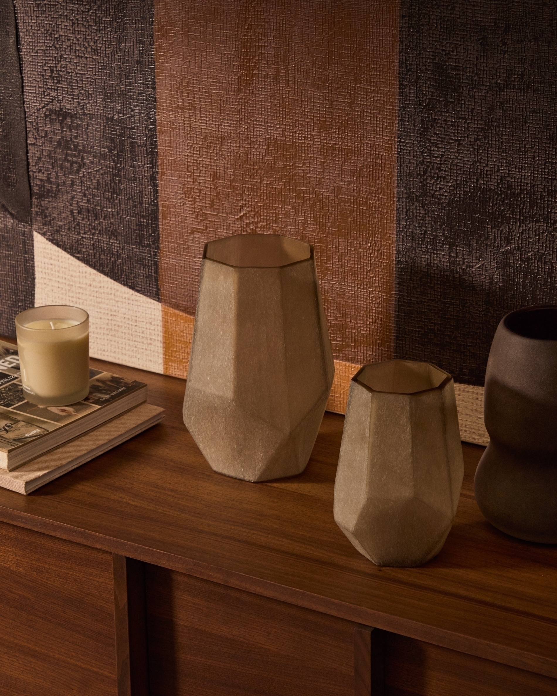 Ваза Arai серая из переработанного стекла 16,5 см La Forma (ex Julia Grup)