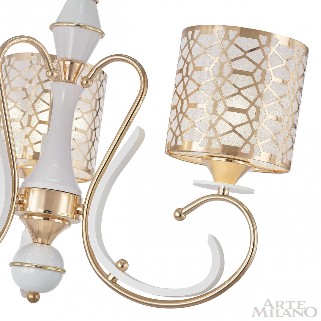 Люстра подвесная с плафонами 301237/3 Wh/Gd Arte Milano