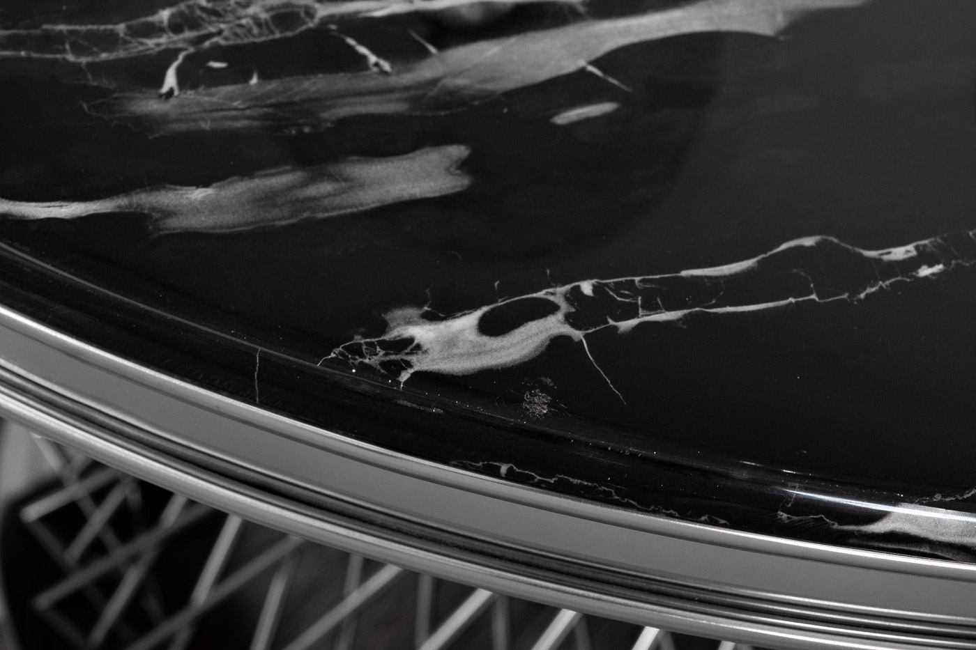 Стол обеденный круглый искусственный мрамор/хром Garda Decor 76AR-805STOL/OB-CH