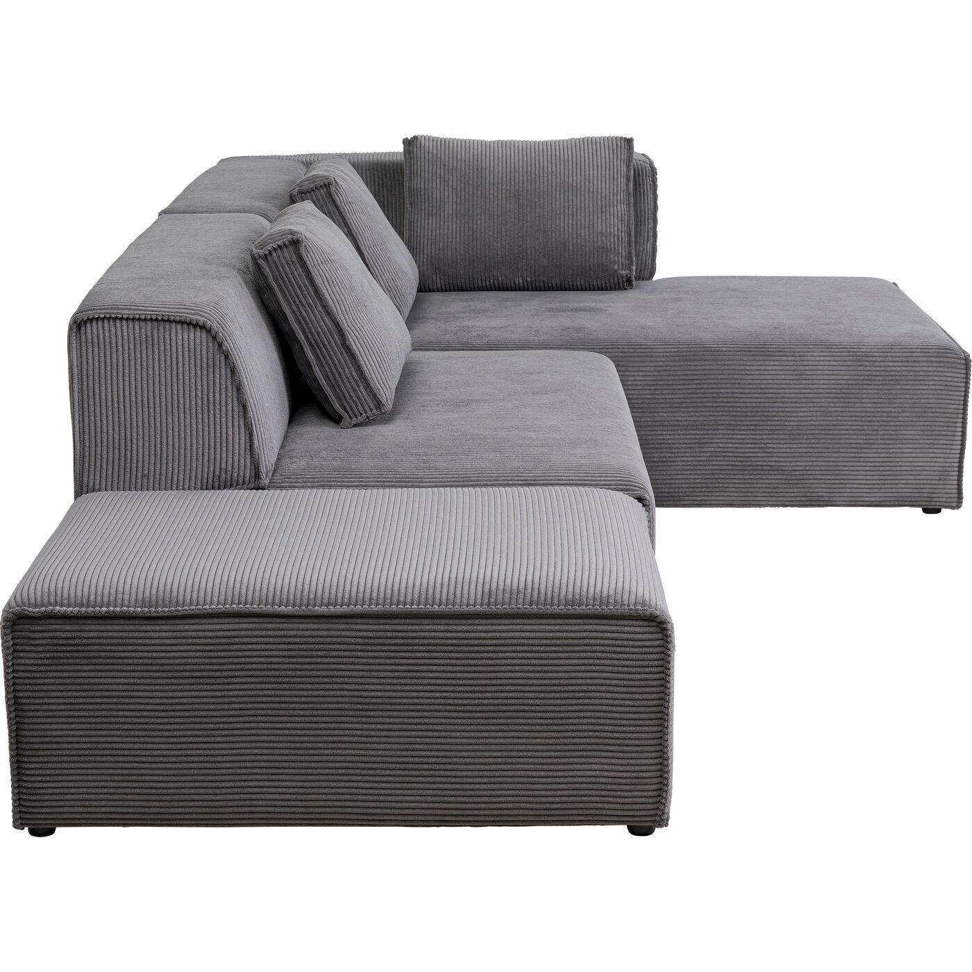 Диван правосторонний угловой Infinity Ottomane Cord Grey Right KARE 87399