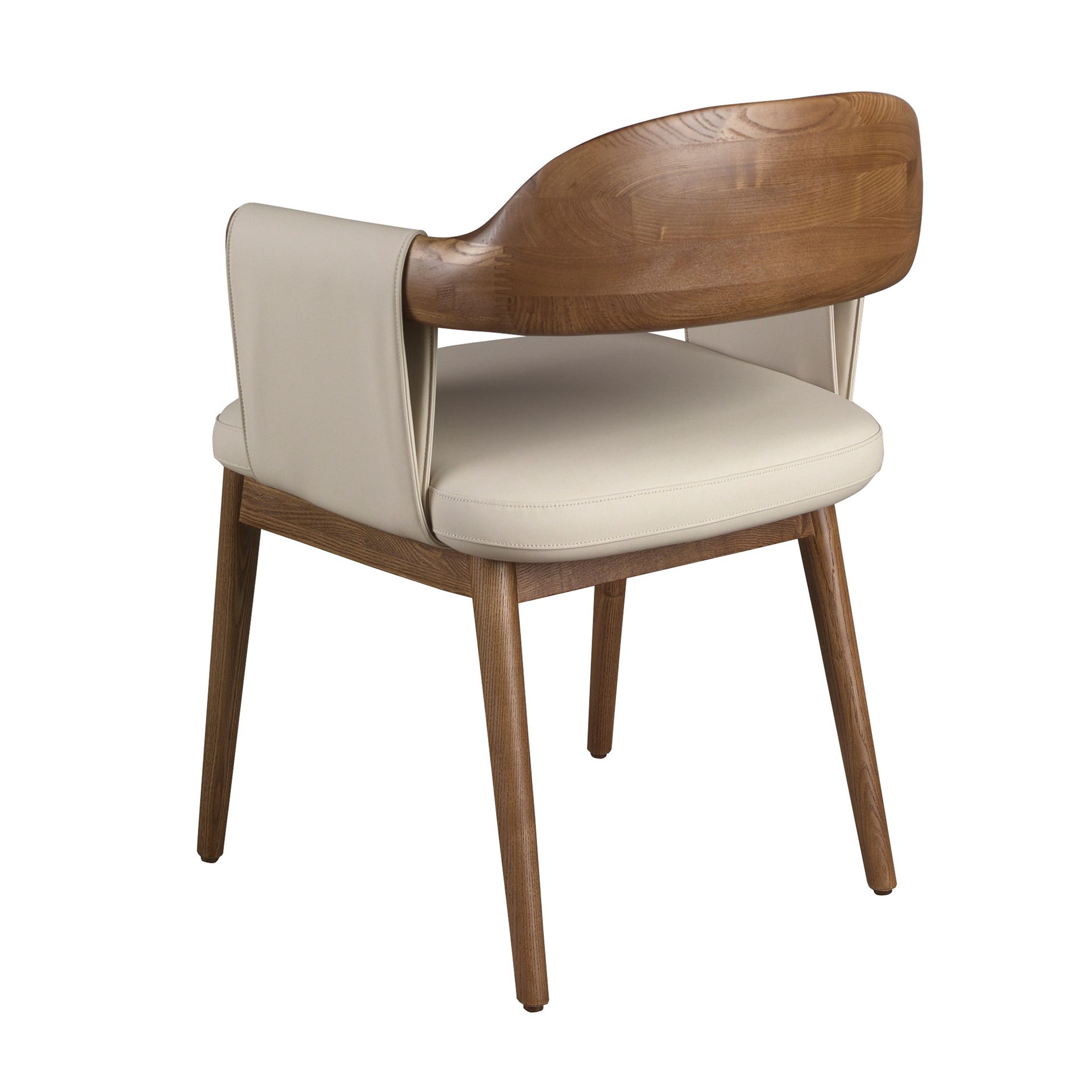 Стул 5186 из ореха и экокожи кремового цвета Angel Cerda