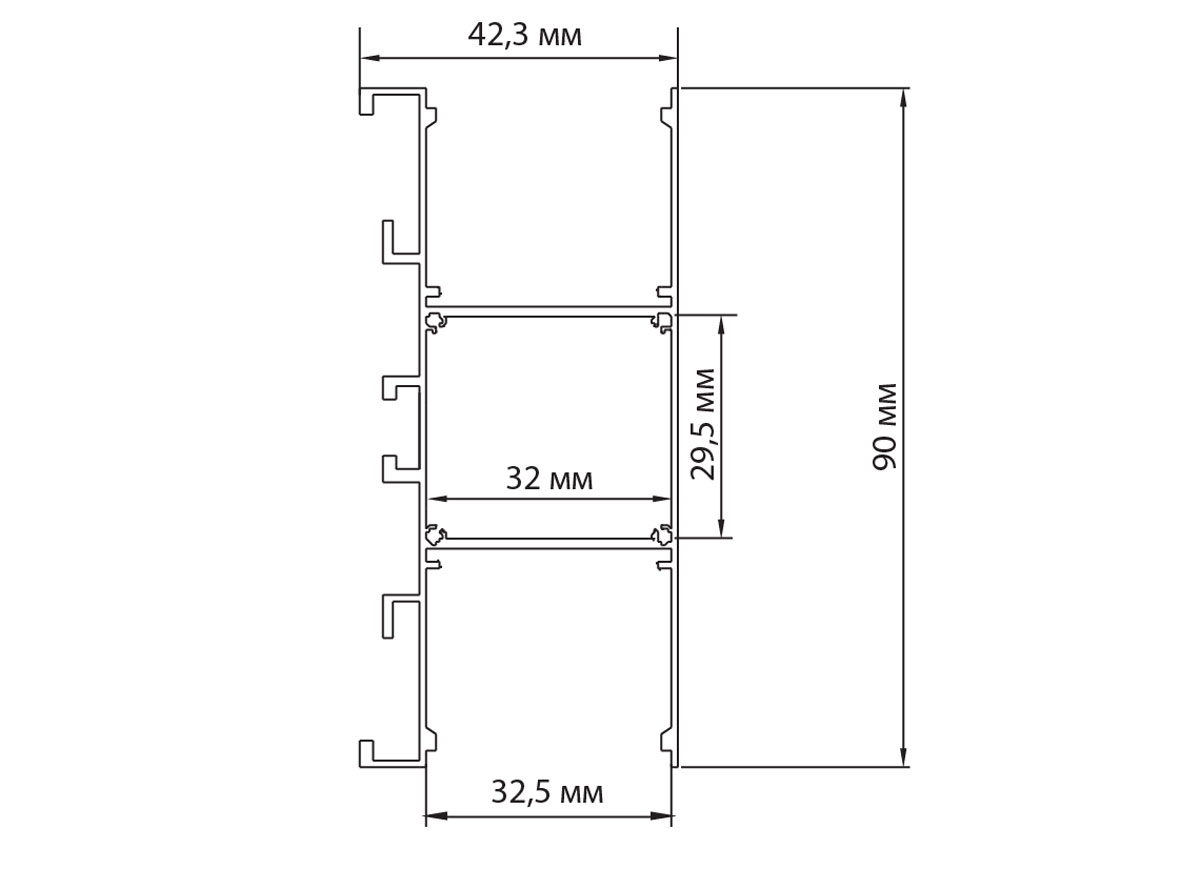 Накладной двусторонний алюминиевый профиль Donolux DN18520RAL9003