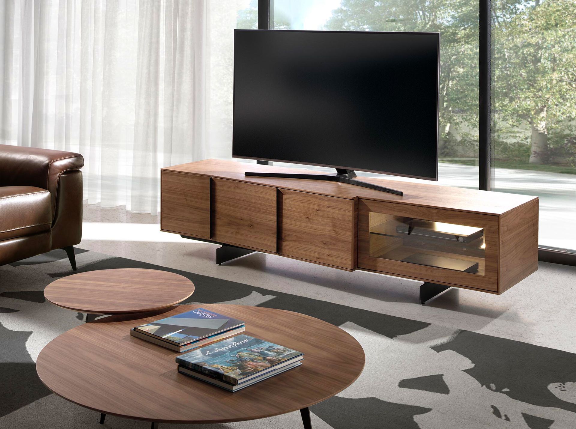 Тумба под ТВ MF2005TV /3219 из орехового дерева с подсветкой Angel Cerda