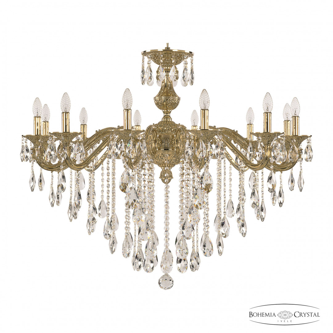 Люстра бронзовая с хрусталём 71202/12/360 B G