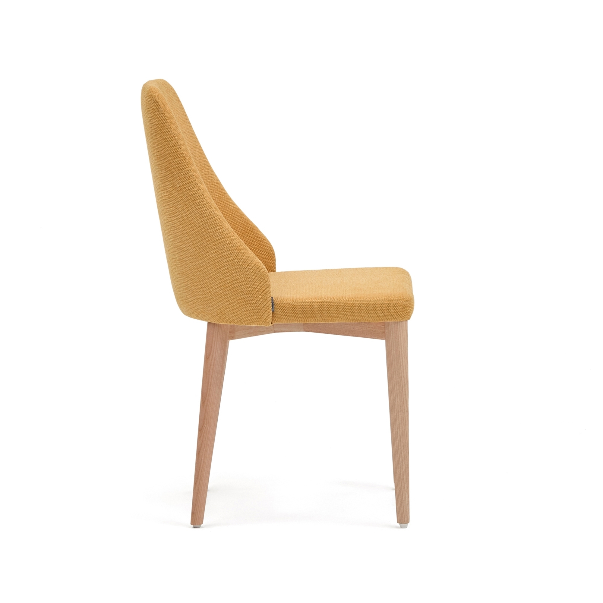 Rosie Стул из горчичной синели с ножками из массива ясеня La Forma (ex Julia Grup)