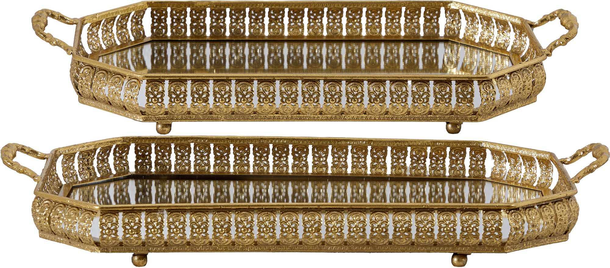 Подносы с зеркальной поверхностью, набор Glasar 57-439