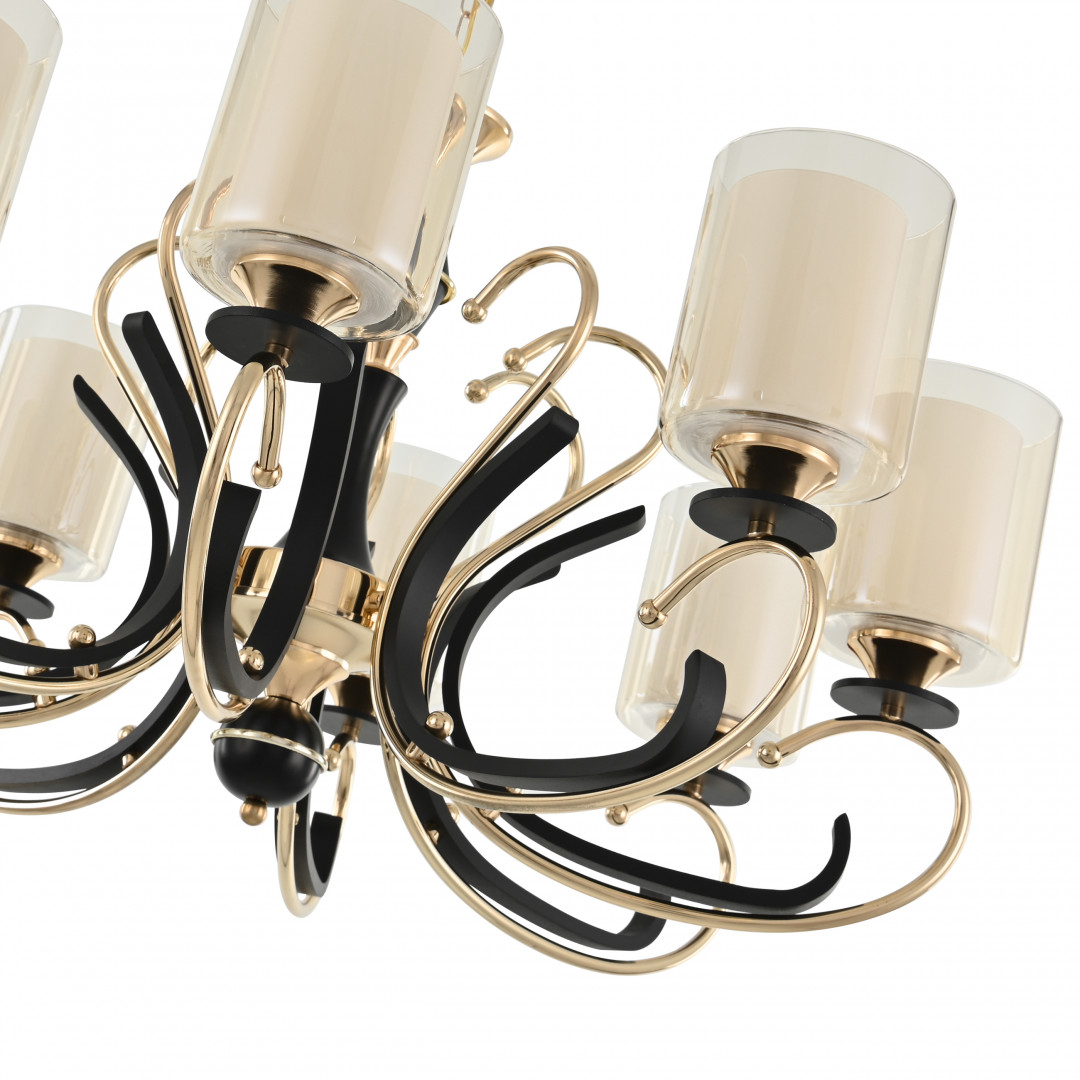 Люстра подвесная с плафонами 302237/8 Bk/Gd Arte Milano