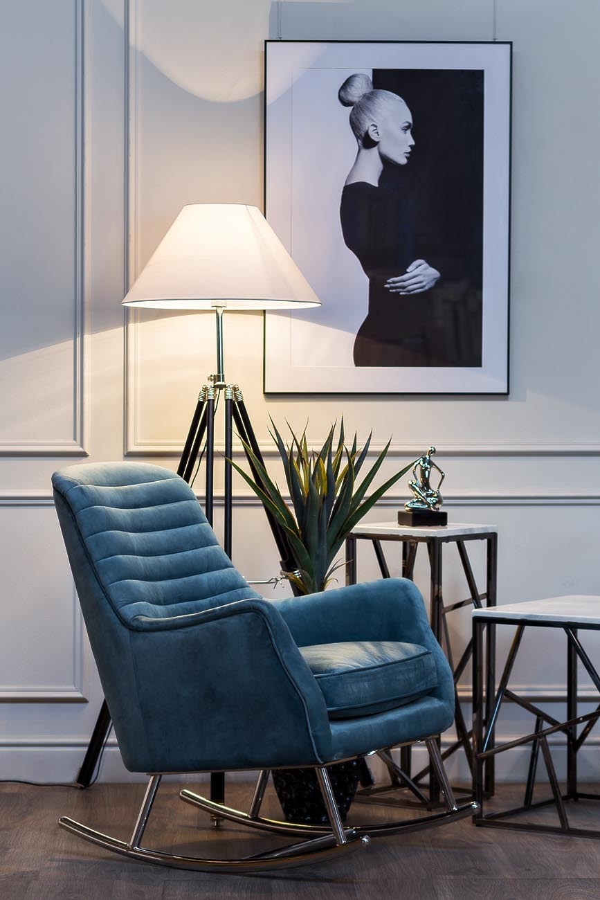 Столик журнальный высокий из мрамора Garda Decor 47ED-FS015BLSM