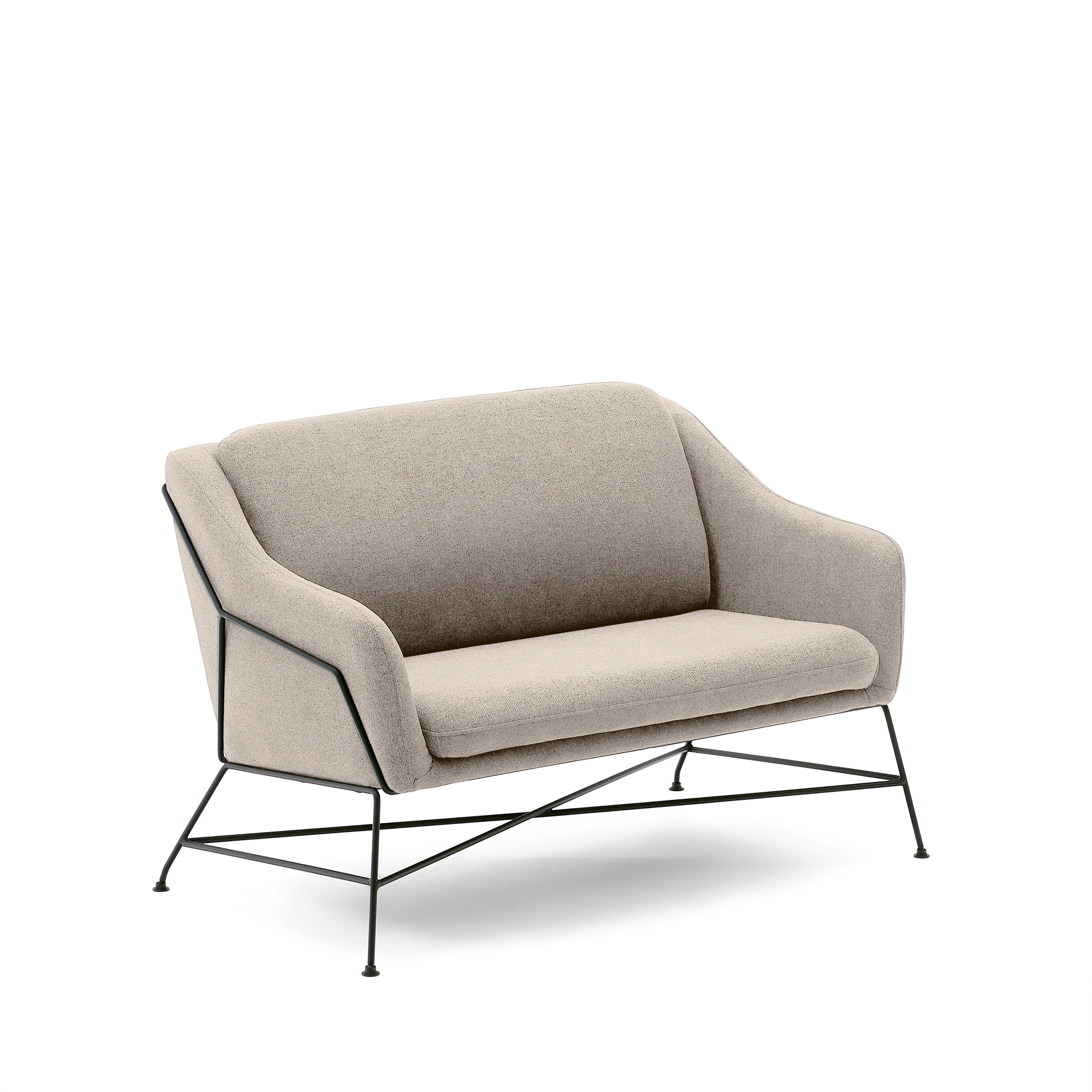 Brida 2-местный диван бежевого цвета на стальных ножках La Forma (ex Julia Grup)