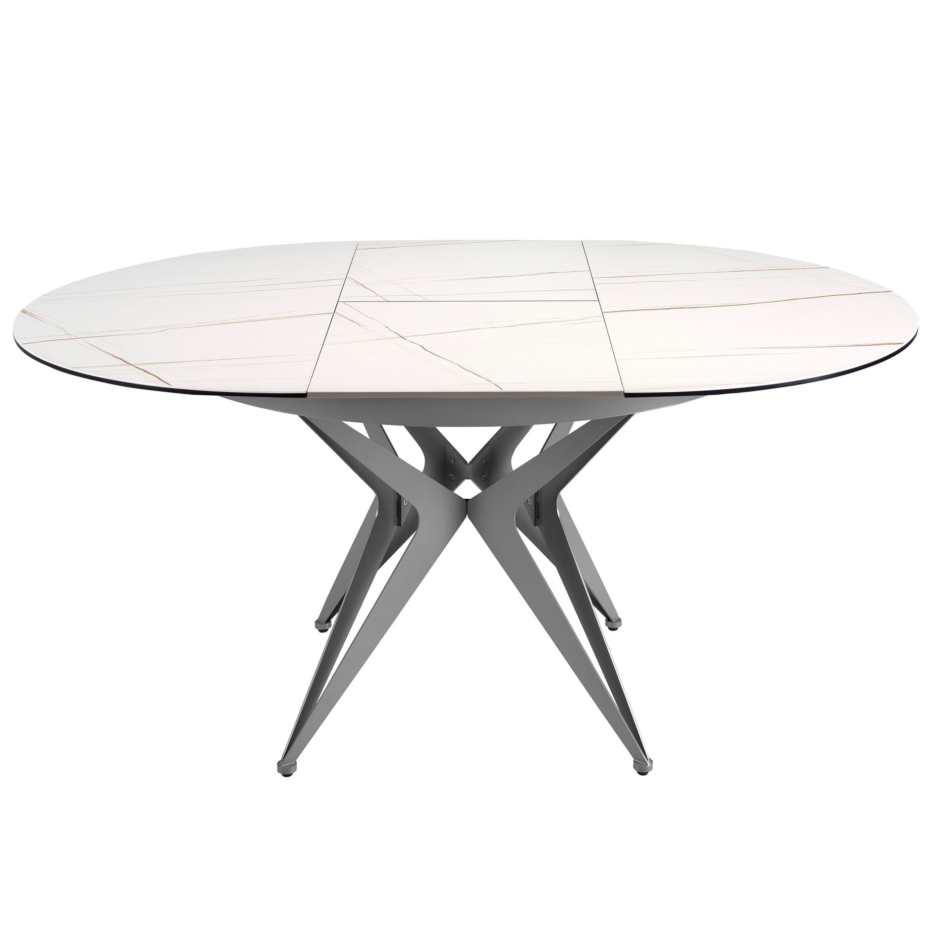 Круглый раздвижной обеденный стол 1119/MC22018DT из мраморной керамики и стали Angel Cerda