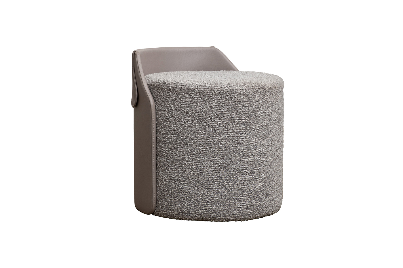 Пуф букле/искусственная кожа серый Garda Decor BRUNO-Orso SER+Enzo902