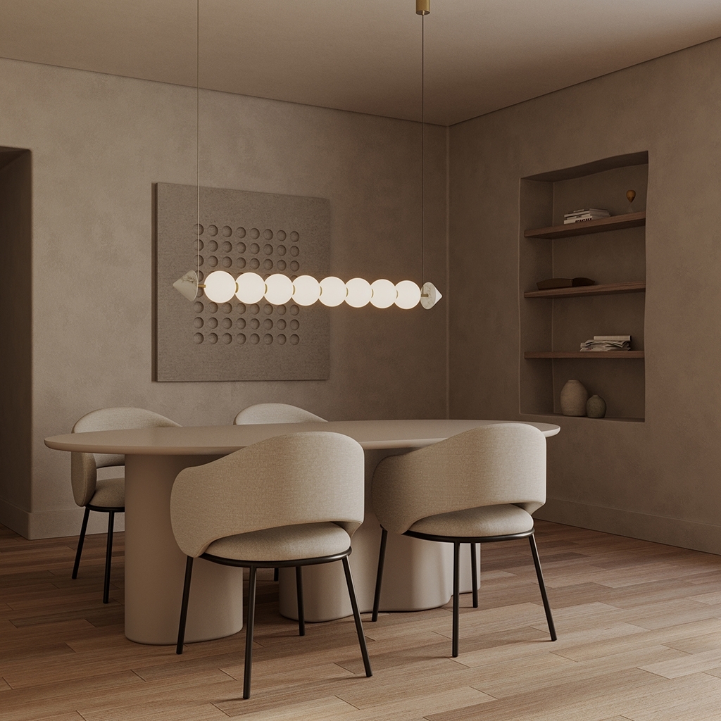 Подвесной светильник Soko золотой металл/белый мрамор Aromas del Campo