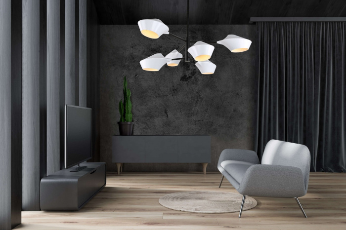 Потолочная люстра Lumina Deco LDP 6037-6 WT+BK