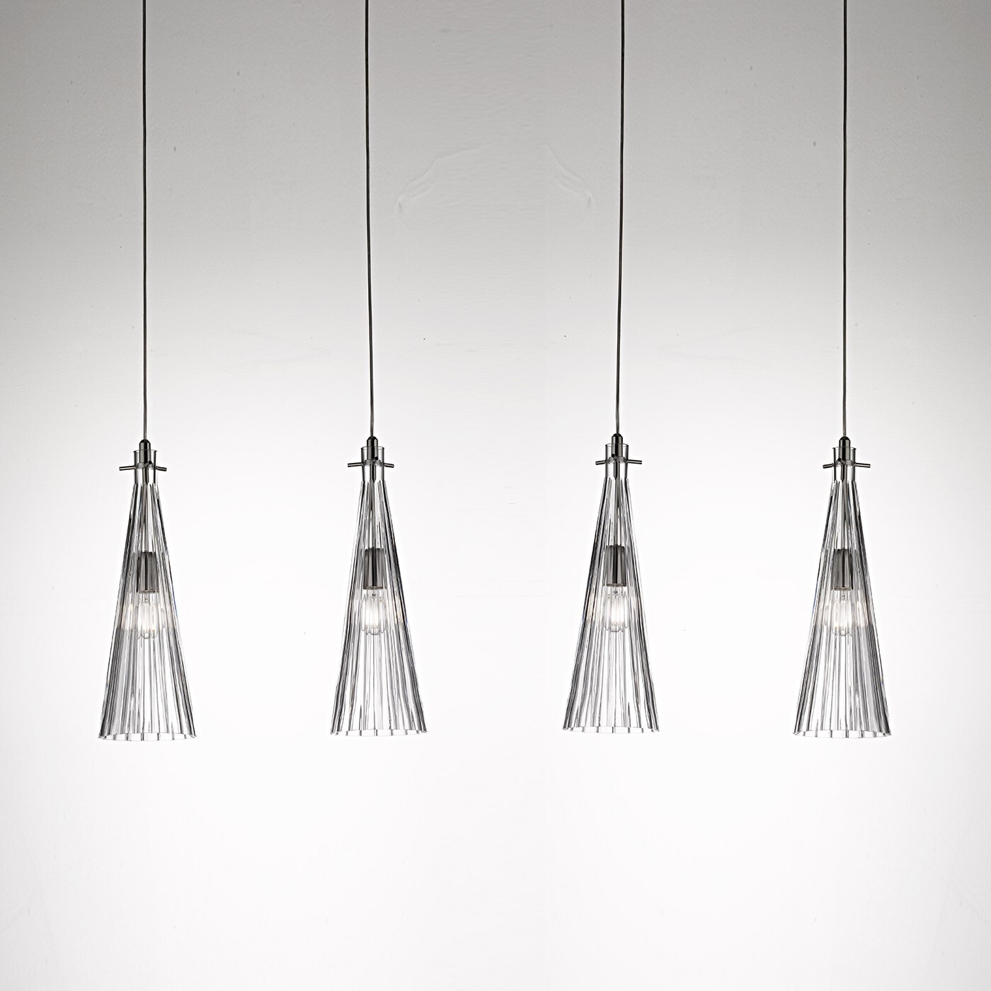 Подвесной светильник Selene Illuminazione Costa Rica 4 nickel/clear 2810/4-003023