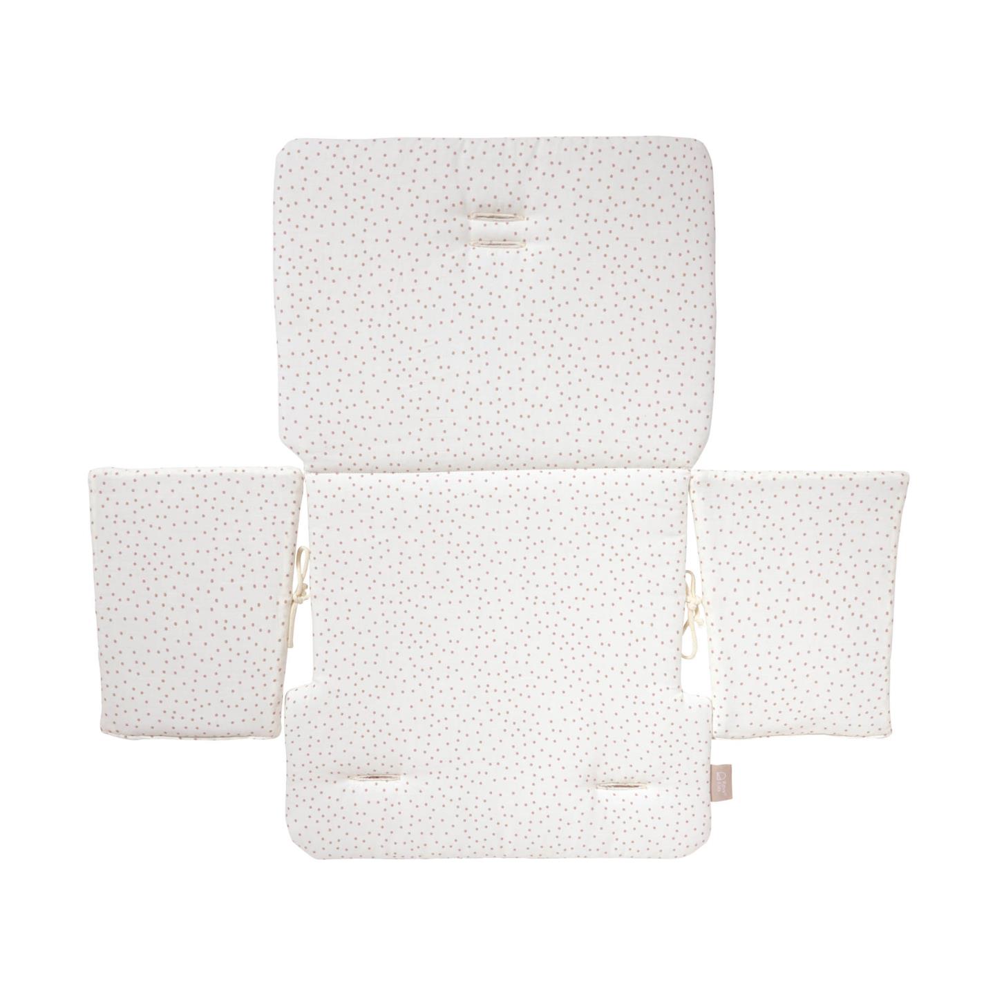 Подушка для стульчика Nuun в розовый горошек 100% органический хлопок (GOTS) La Forma (ex Julia Grup)