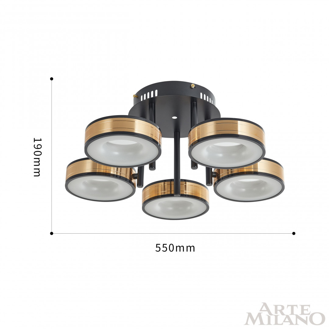 Светильник светодиодный 271040/5R BK/GD Arte Milano