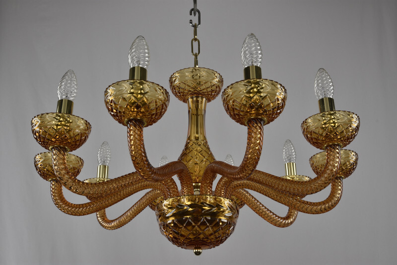 Подвесная люстра Bohemia Ivele Crystal 1311/10/240 G Am/Amber/M-1F