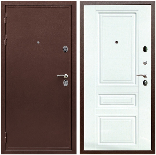 Дверь входная Graf Лондон Антик медь / МДФ 16 мм ФЛ-243 Ясень белый