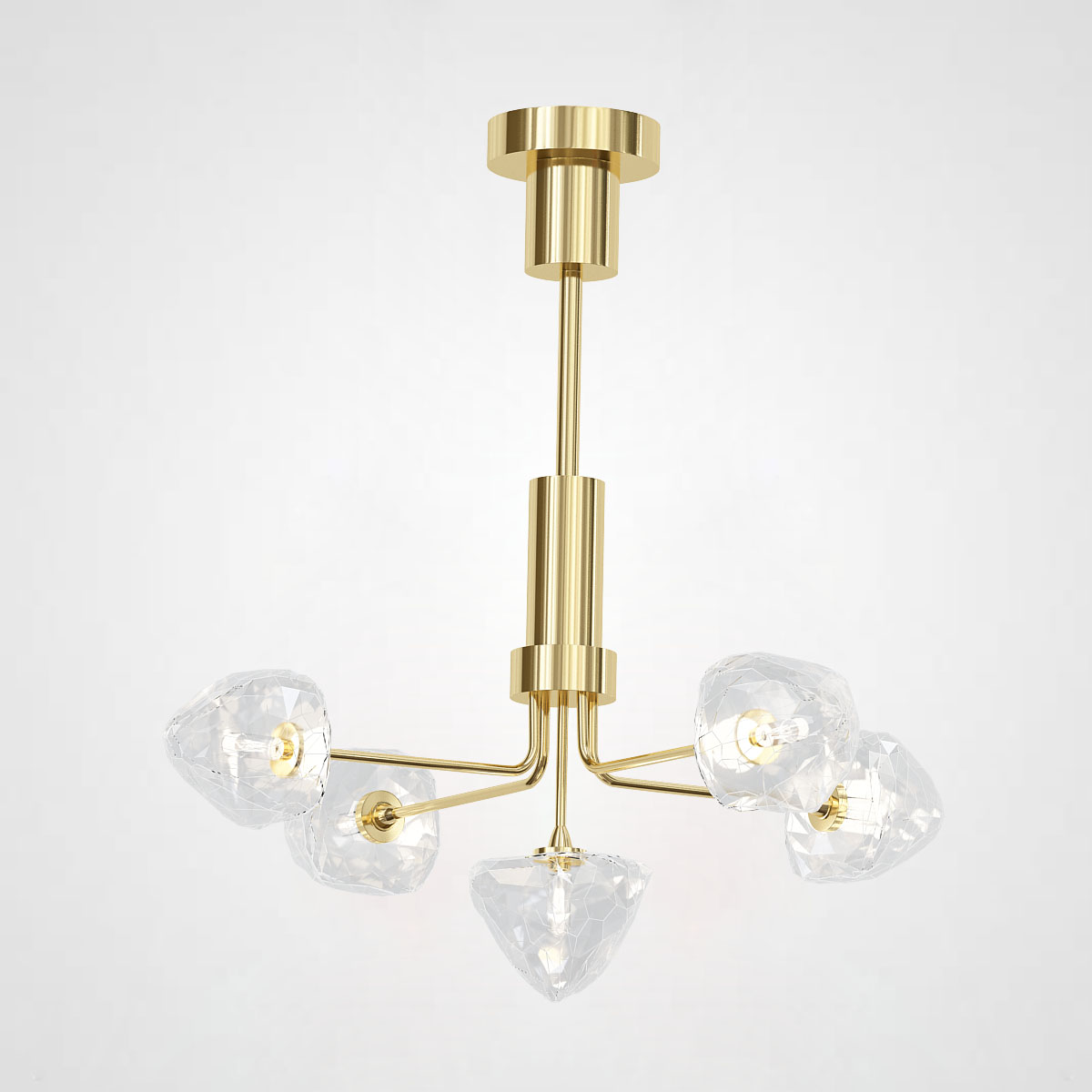 Люстра на штанге ICE 5 lamps Gold by ImperiumLoft