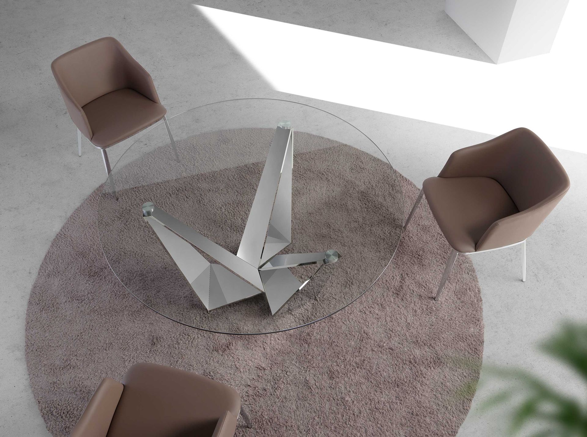 Круглый обеденный стол CT2061R /1042 стеклянный Ø150 Angel Cerda