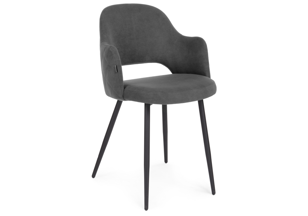 Стул Woodville Гутрид прошивка ромбы сзади темно-серый / черный 504182