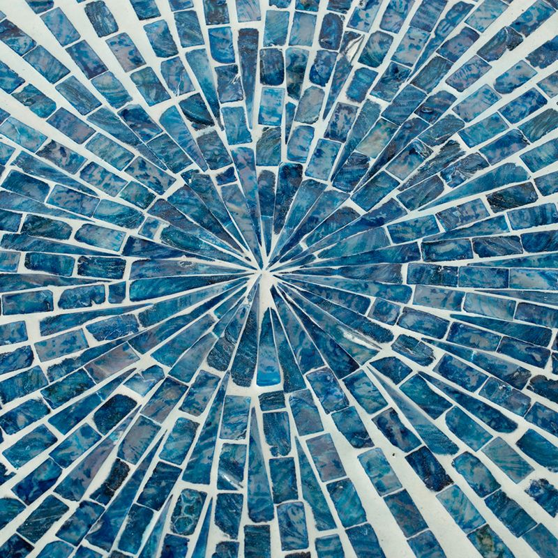 Столик акцентный с отделкой раковинами устриц Glasar 44826-BLUE/1