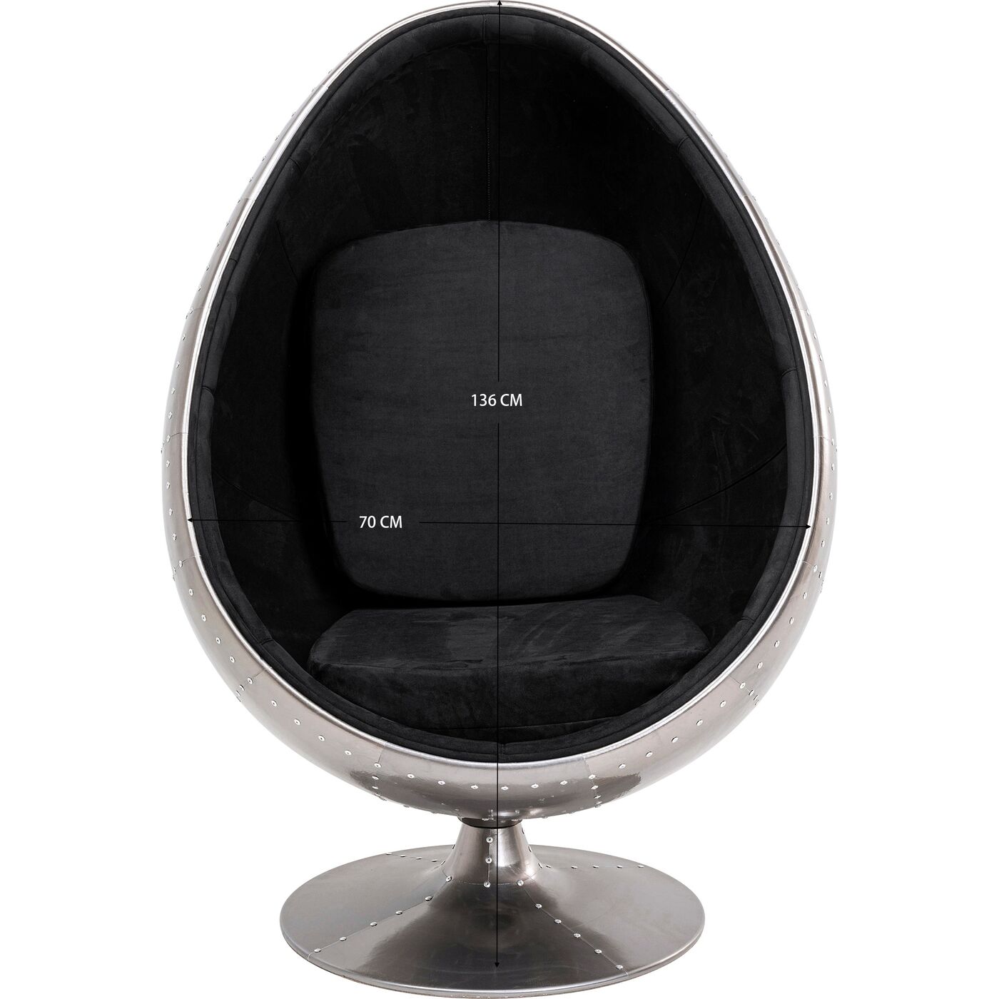 Кресло вращающееся Eye Ball Gun Metal KARE 87969