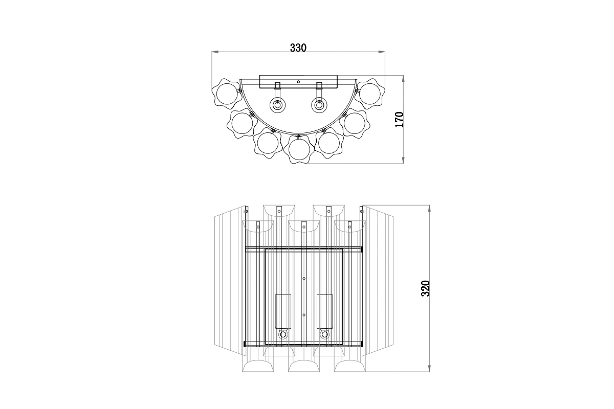 Бра из прозрачного стекла Garda Decor 20MB3451-2