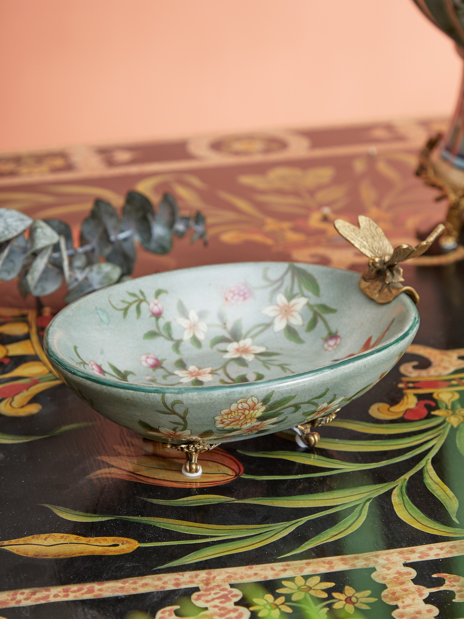 Блюдо со стрекозой Glasar C127C/HLG2085